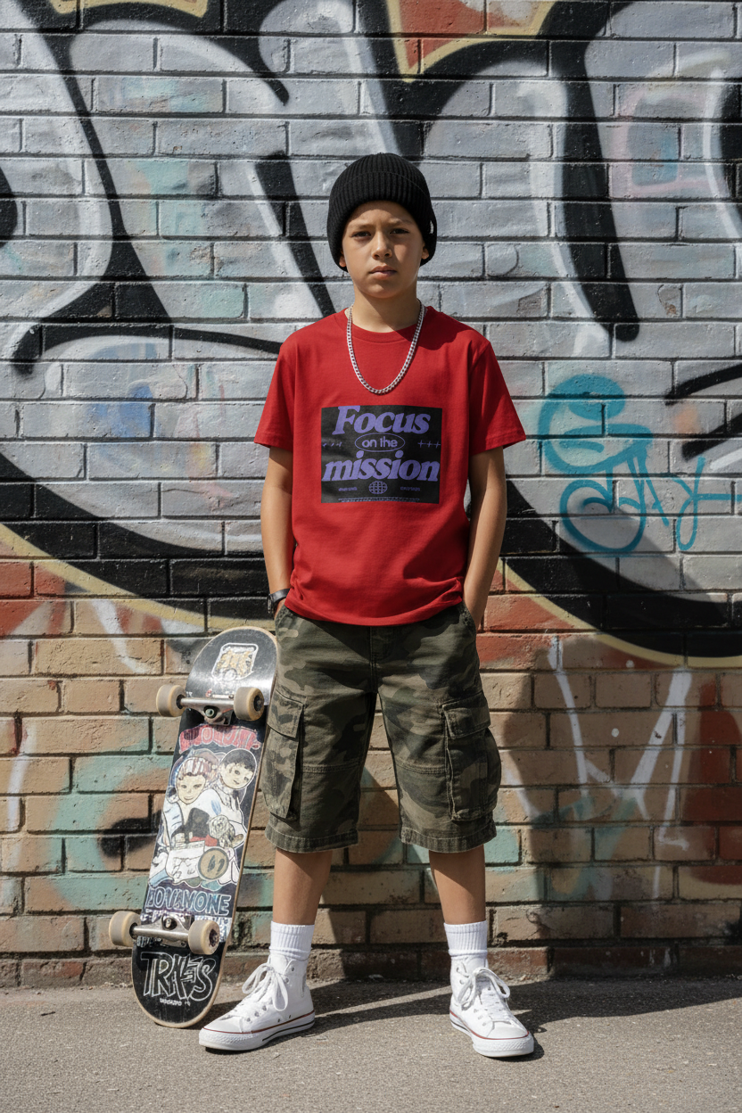 Focus on the Mission Graphic Printed Kids Cotton T-Shirt | Premium Half Sleeve Tee