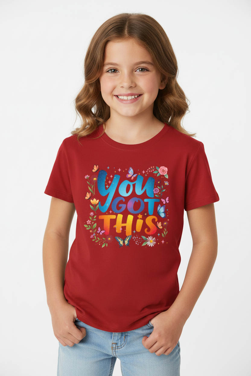 You Got This – Kids Motivational Graphic T-Shirt | Soft Cotton Half Sleeve Tee