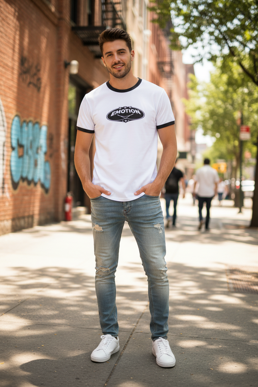 Hero Graphic Ringer T-Shirt