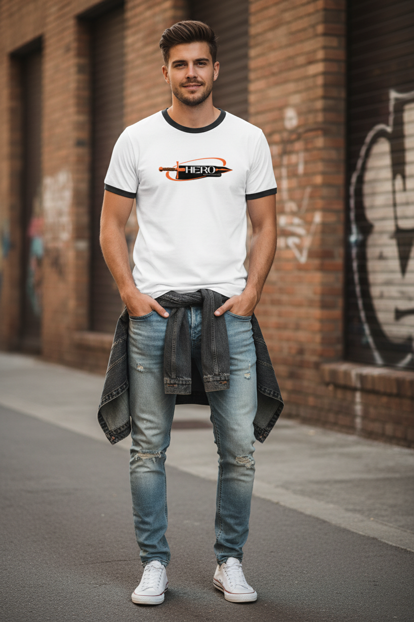 Hero Graphic Ringer T-Shirt