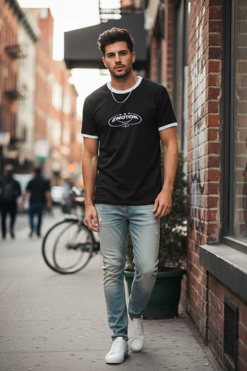 Hero Graphic Ringer T-Shirt