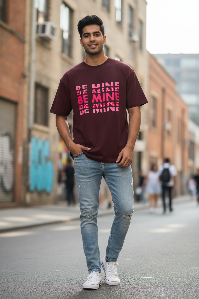 Be Mine Graphic Oversized Unisex T-Shirt | Trendy Casual Tee