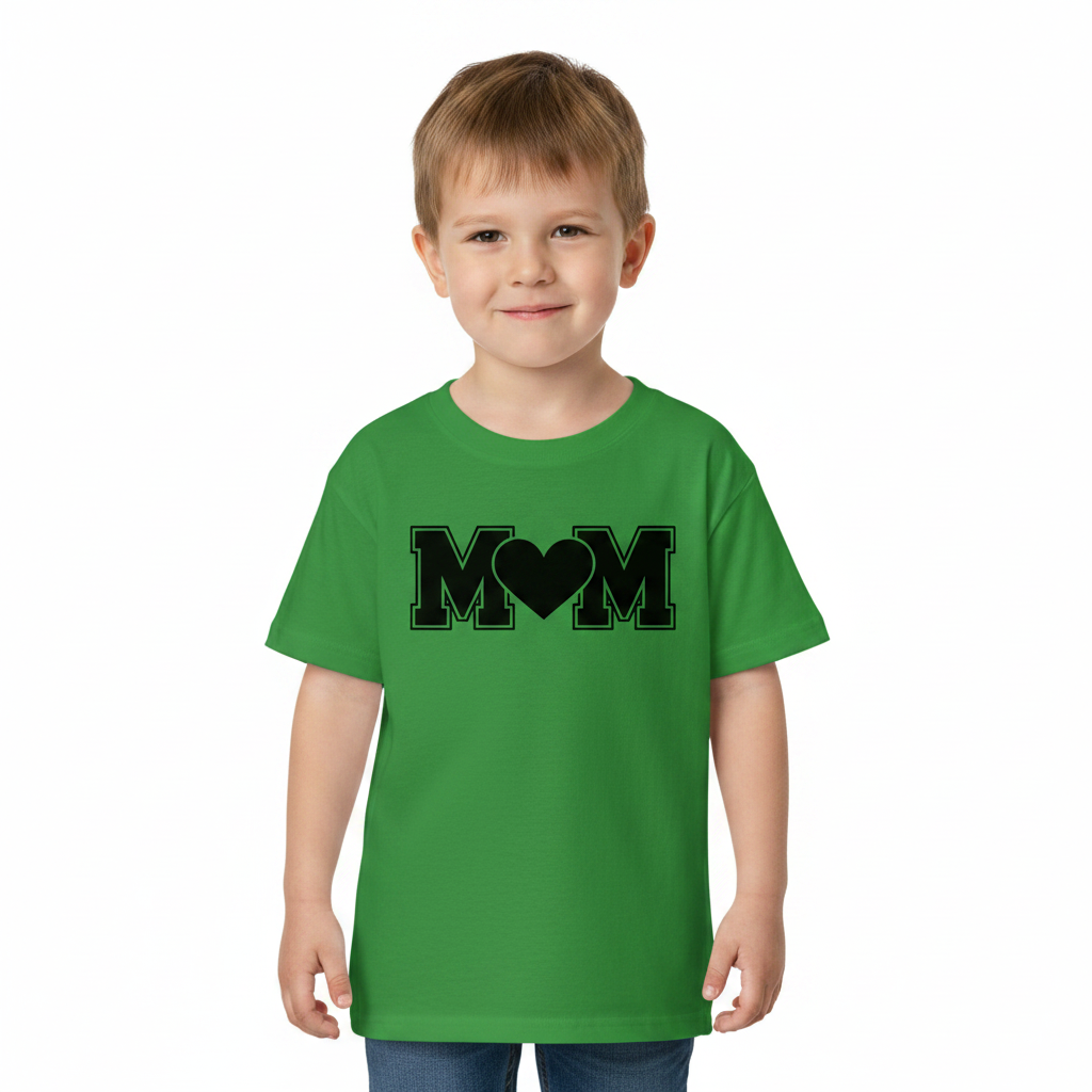 M♥️M Kids Graphic Printed Cotton T-Shirt | Cute Mother's Love Half Sleeves Crew Neck Tee for Boys & Girls