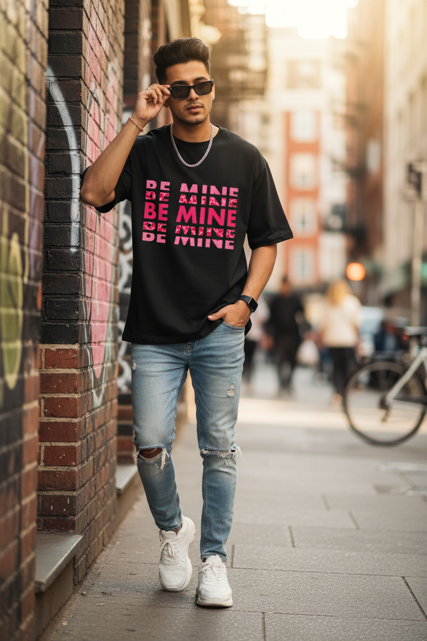 Be Mine Graphic Oversized Unisex T-Shirt | Trendy Casual Tee