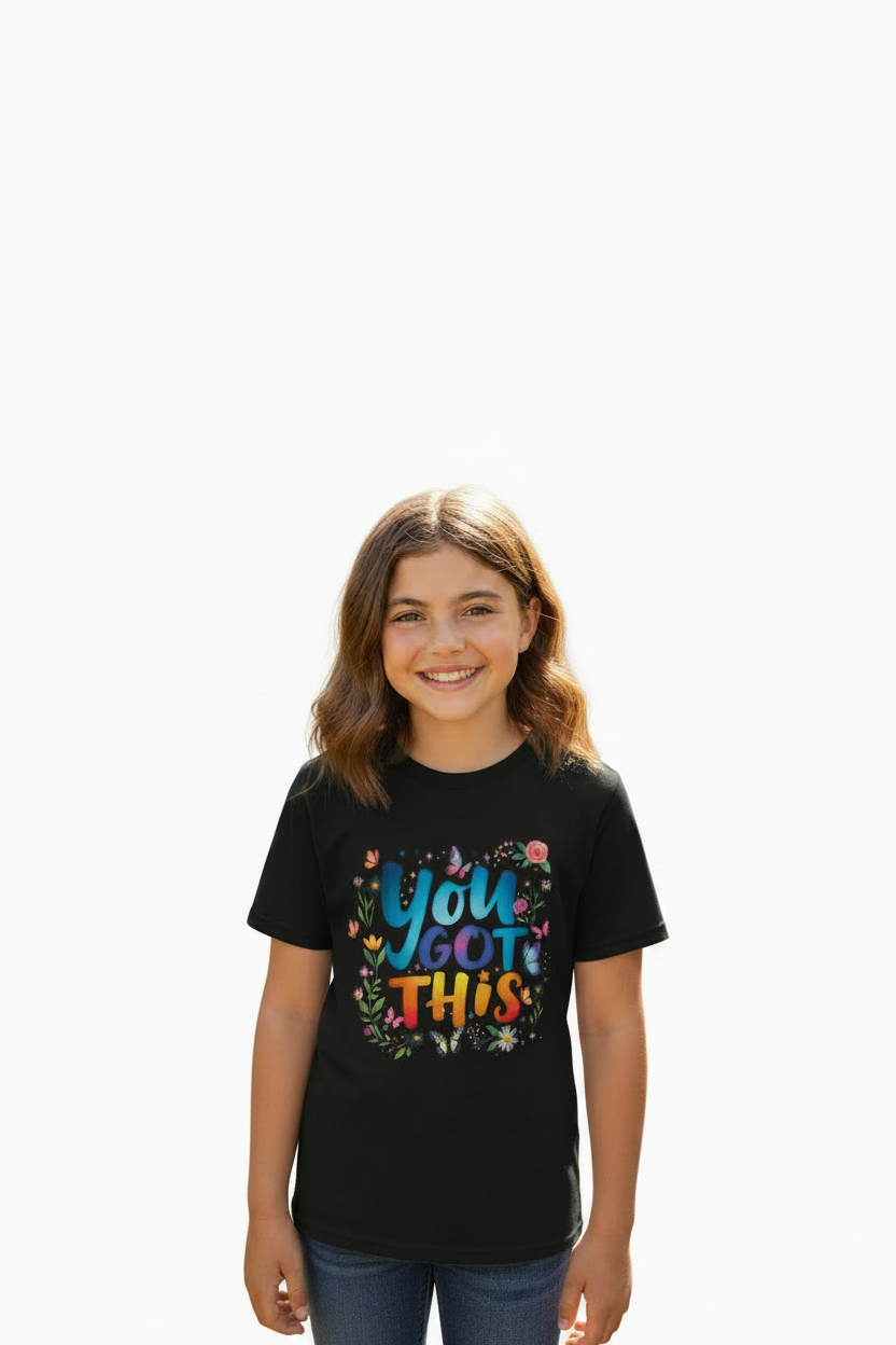 You Got This – Kids Motivational Graphic T-Shirt | Soft Cotton Half Sleeve Tee