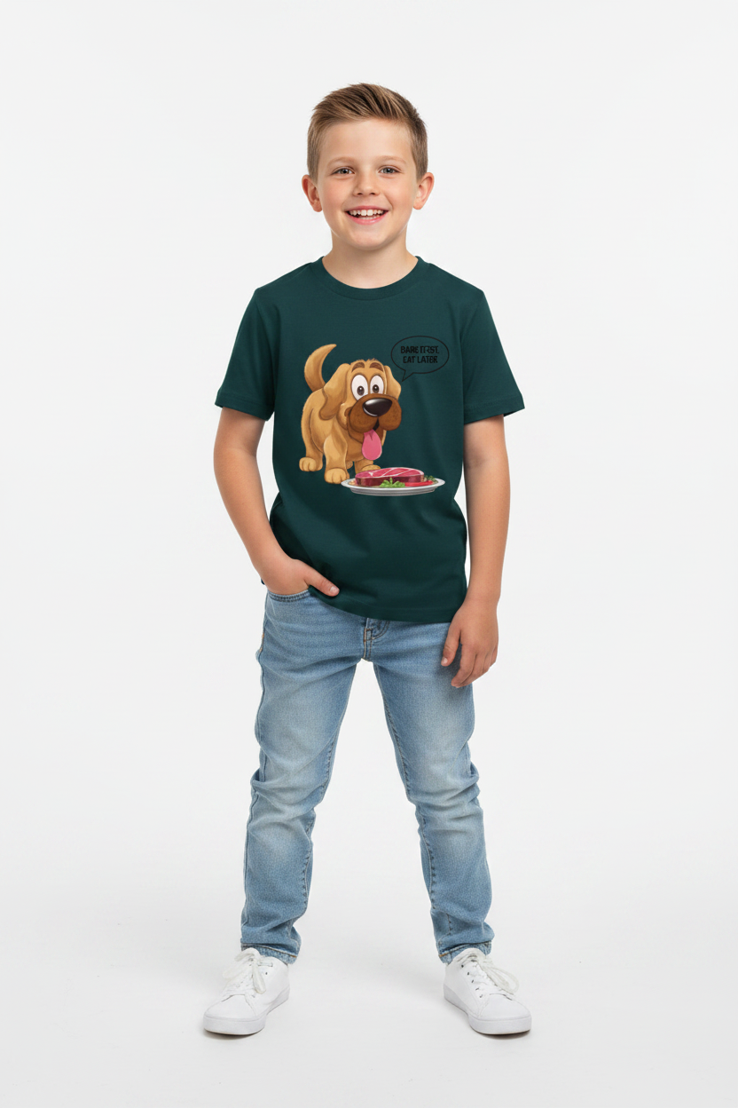 Boys Cute Dog Graphic Printed Cotton T-Shirt| Soft Premium Half Sleeves Tee