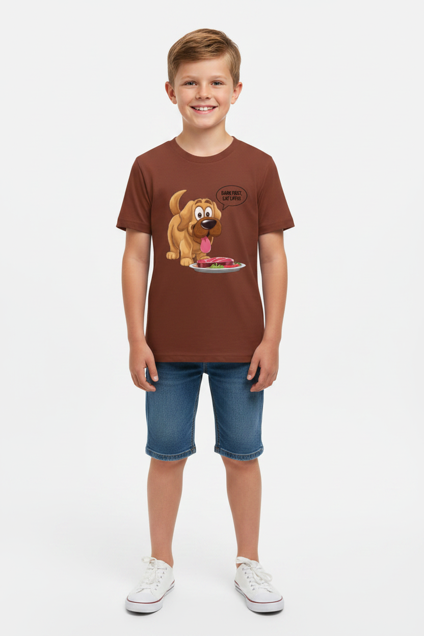 Boys Cute Dog Graphic Printed Cotton T-Shirt| Soft Premium Half Sleeves Tee