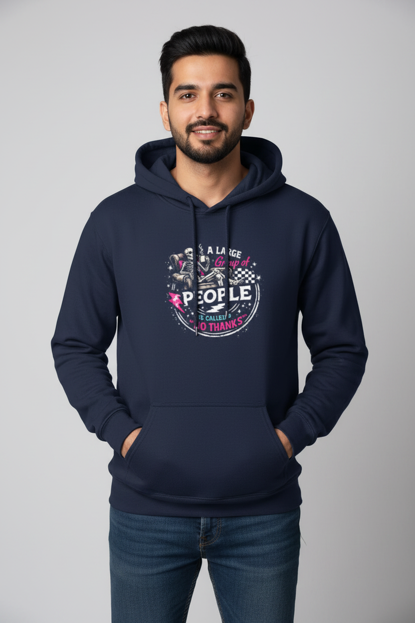 Men's White Graphic Printed Hoodie | Premium Cotton Blend | Regular Fit | Made in India