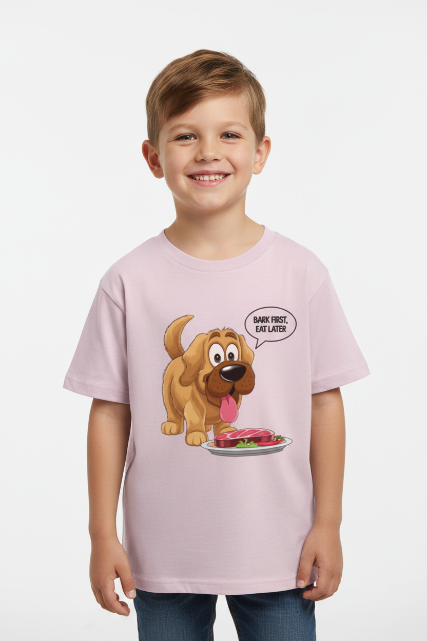 Boys Cute Dog Graphic Printed Cotton T-Shirt| Soft Premium Half Sleeves Tee