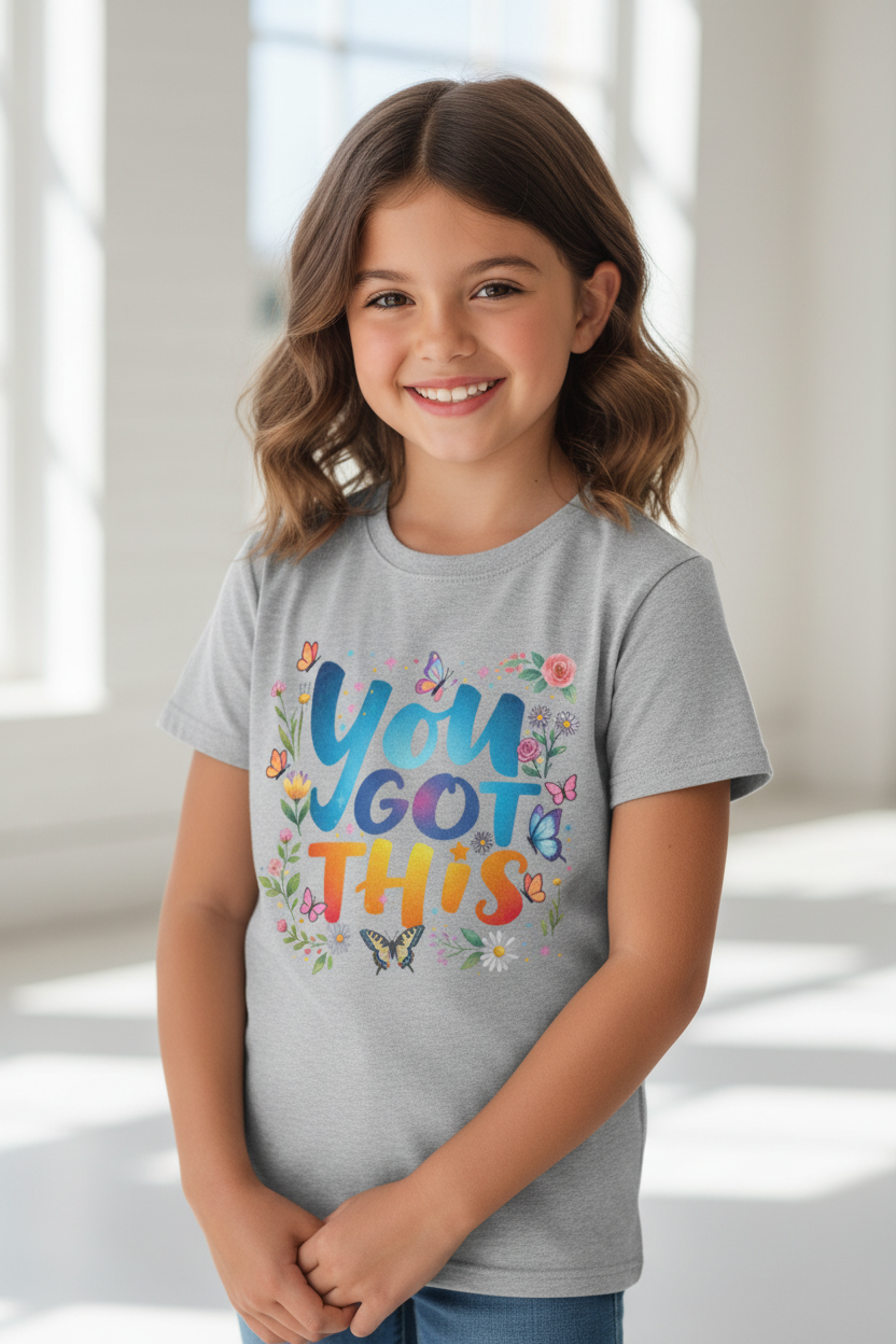 You Got This – Kids Motivational Graphic T-Shirt | Soft Cotton Half Sleeve Tee