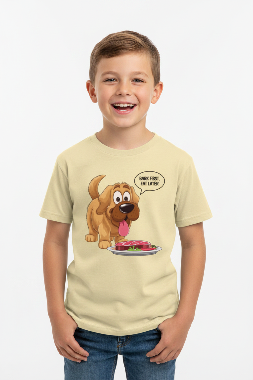 Boys Cute Dog Graphic Printed Cotton T-Shirt| Soft Premium Half Sleeves Tee
