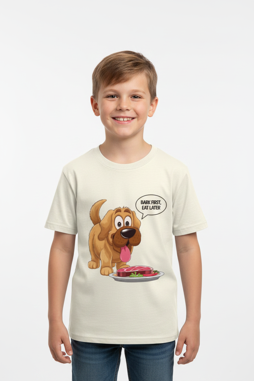 Boys Cute Dog Graphic Printed Cotton T-Shirt| Soft Premium Half Sleeves Tee
