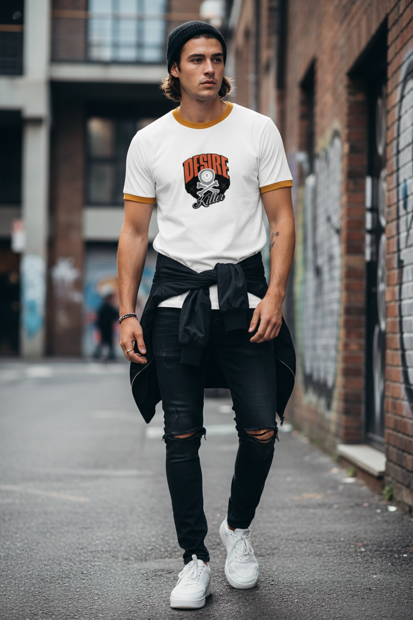 Desire Killer Graphic Ringer T-Shirt
